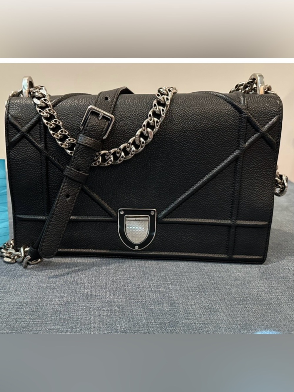Dior Diorama Medium Black Quilted Leather Chain-Shoulder Crossbody Women’s Bag